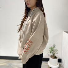 Load image into Gallery viewer, Desert Beige Fleece Crop Hoodie | ISAIDBLANK Logo crop hoodie
