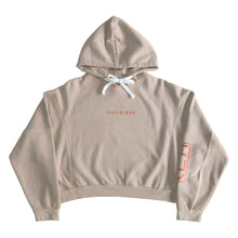 Load image into Gallery viewer, Desert Beige Fleece Crop Hoodie | ISAIDBLANK Logo crop hoodie
