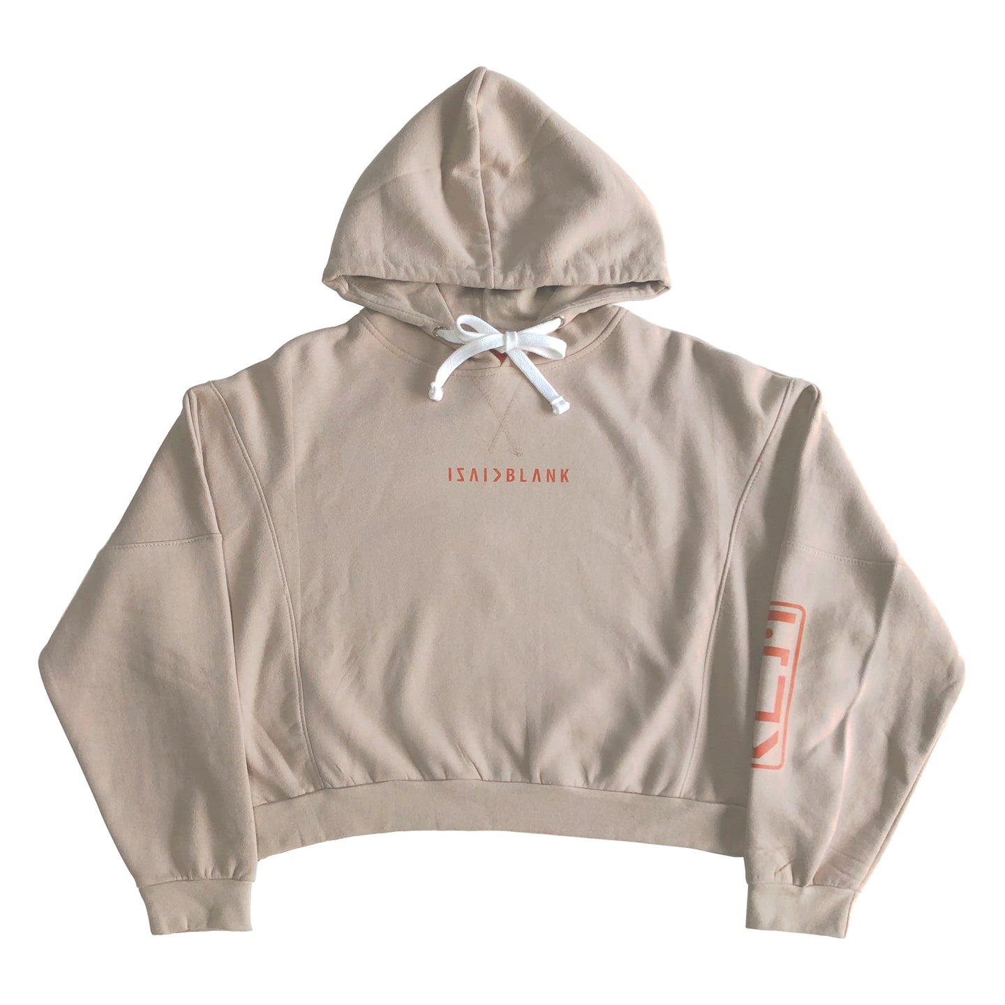 Desert Beige Fleece Crop Hoodie | ISAIDBLANK Logo crop hoodie